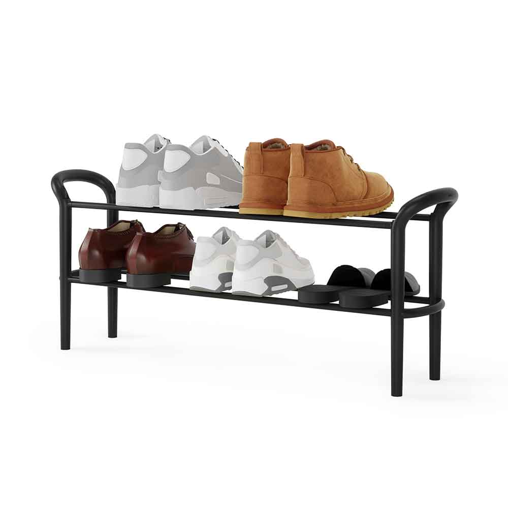 מעמד נעליים 2 קומות Shoestack אגוז מיושן - Image 3