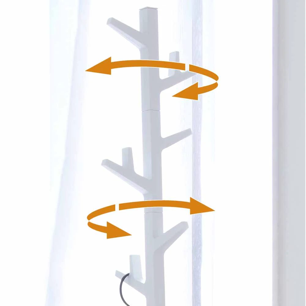 מתלה מעילים עץ מתכוונן לבן - Image 3