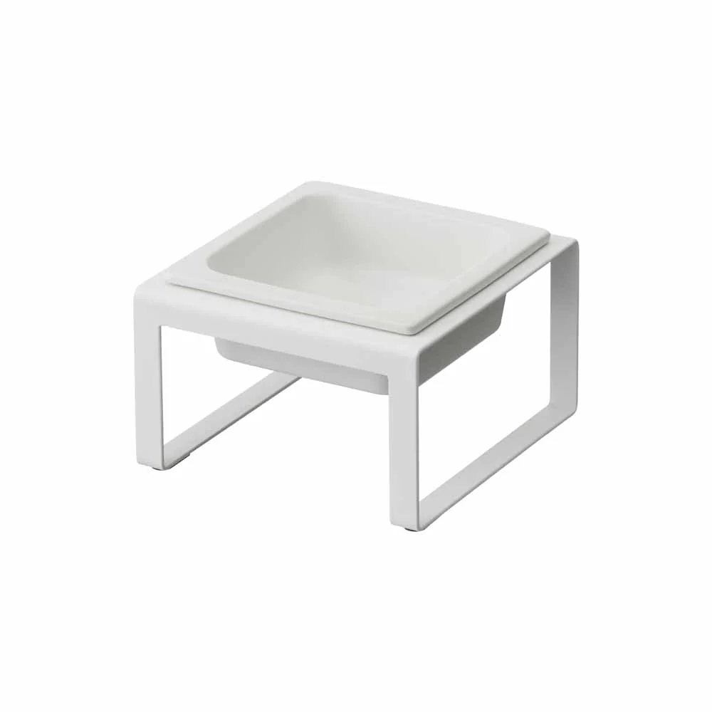 מעמד לקערות חיות מחמד יחיד לבן - Image 6
