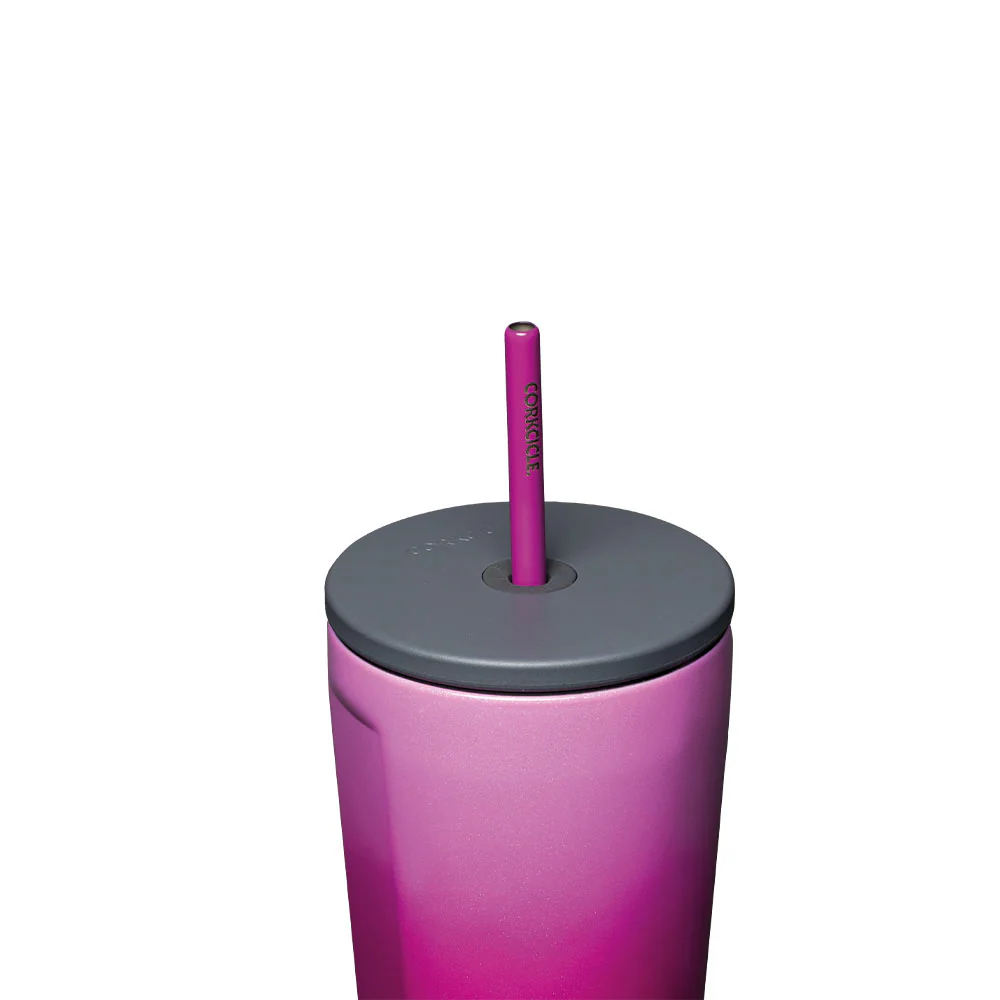 כוס פיית קש 710ML ורוד אומברה נוצץ - Image 3