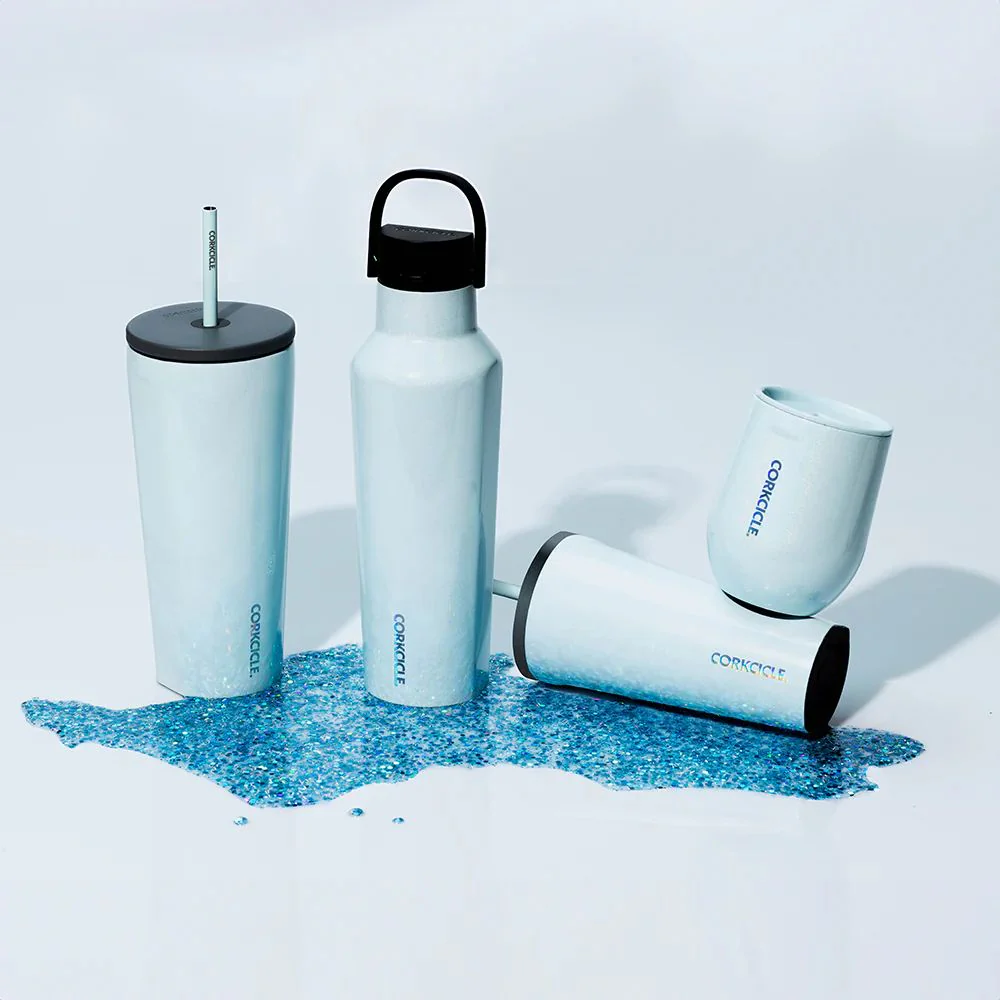 כוס פיית קש 710ML תכלת נוצץ - Image 3