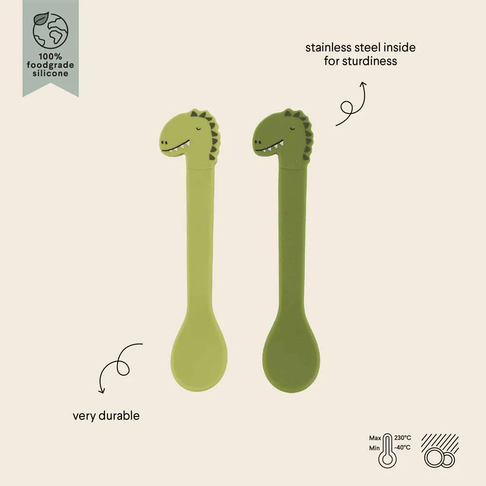 סט 2 כלי אוכל מסיליקון- דינוזאור - Image 2