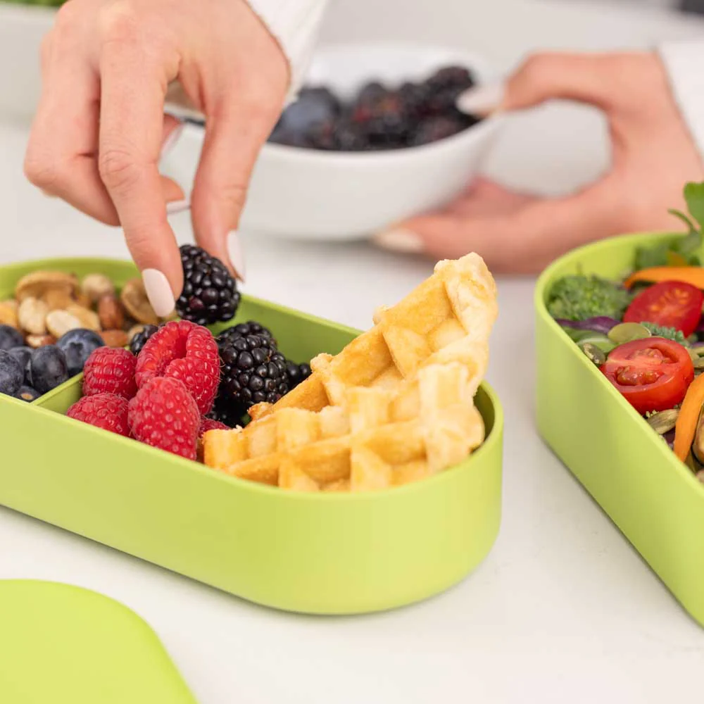 קופסת אוכל BENTO ירוקה, 2 קומות 1000 מ"ל - Image 12