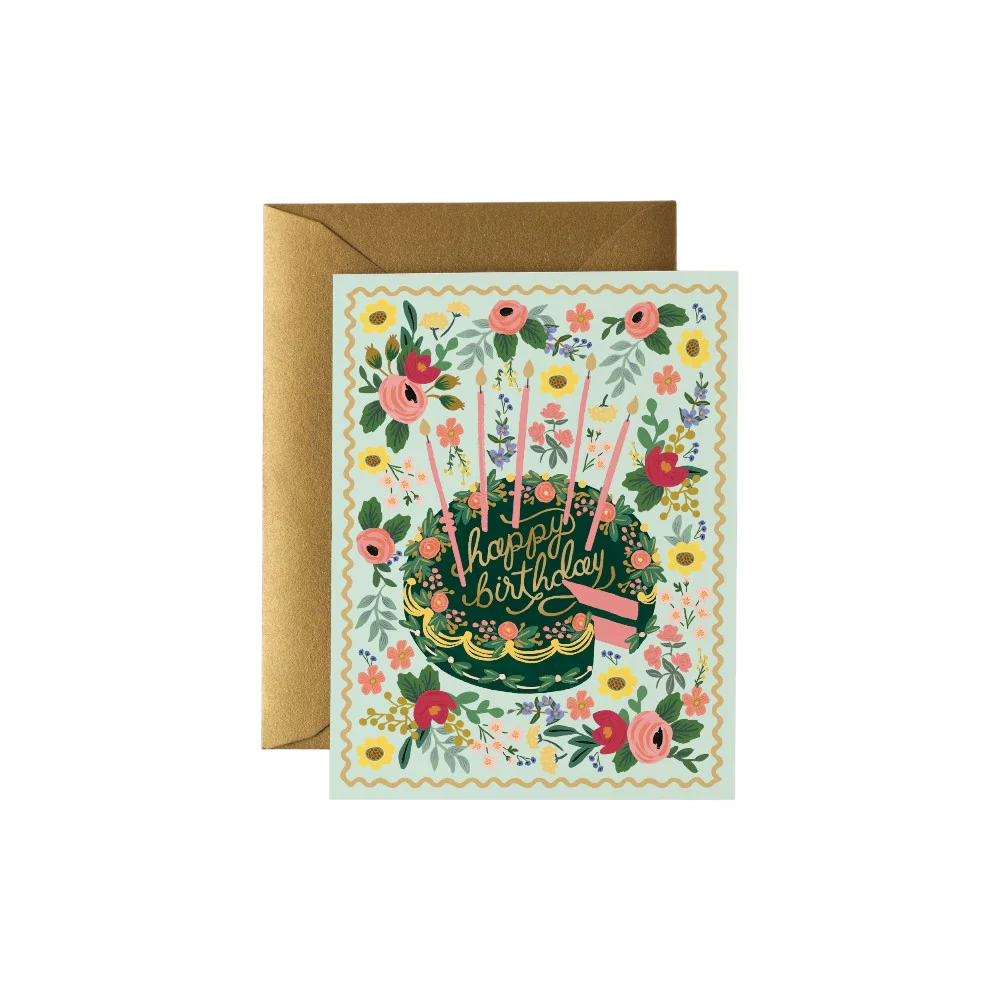 כרטיס ברכה Floral Cake Birthday