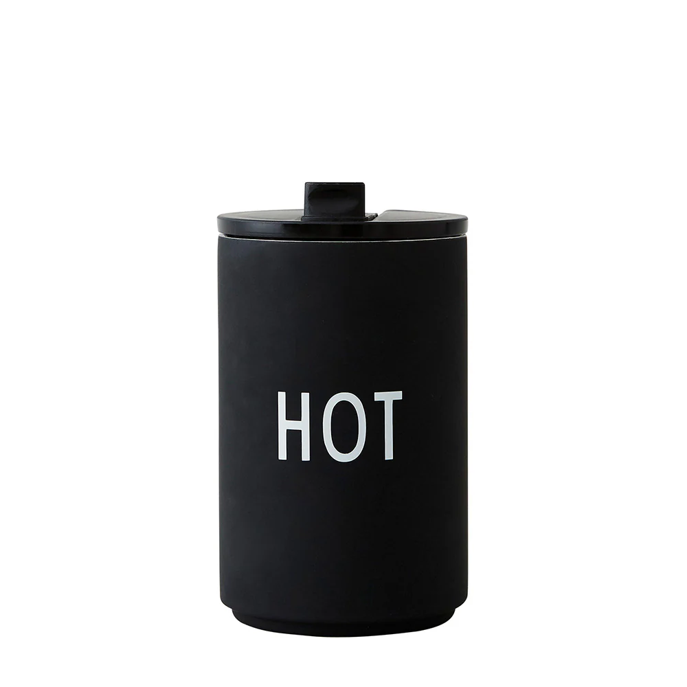 כוס שתיה תרמית שחורה HOT