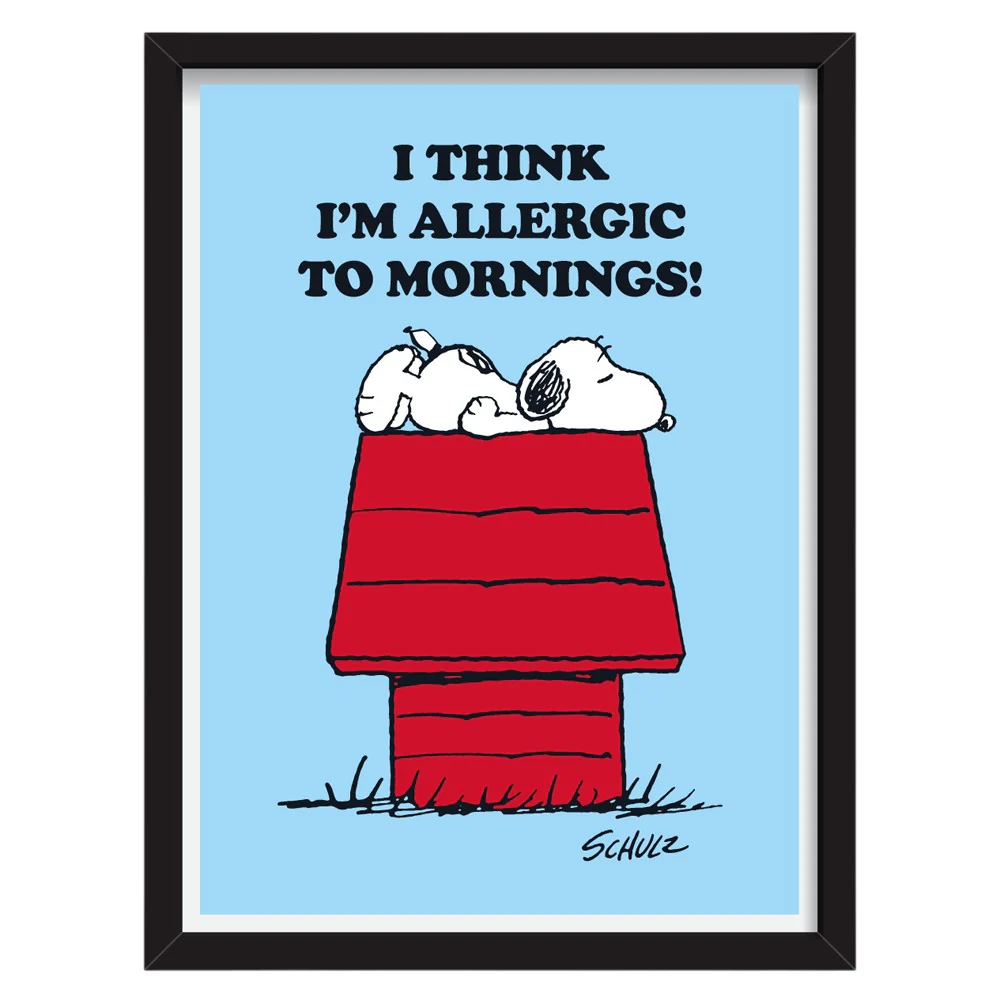 תמונה ממוסגרת A3 - Allergic to Mornings