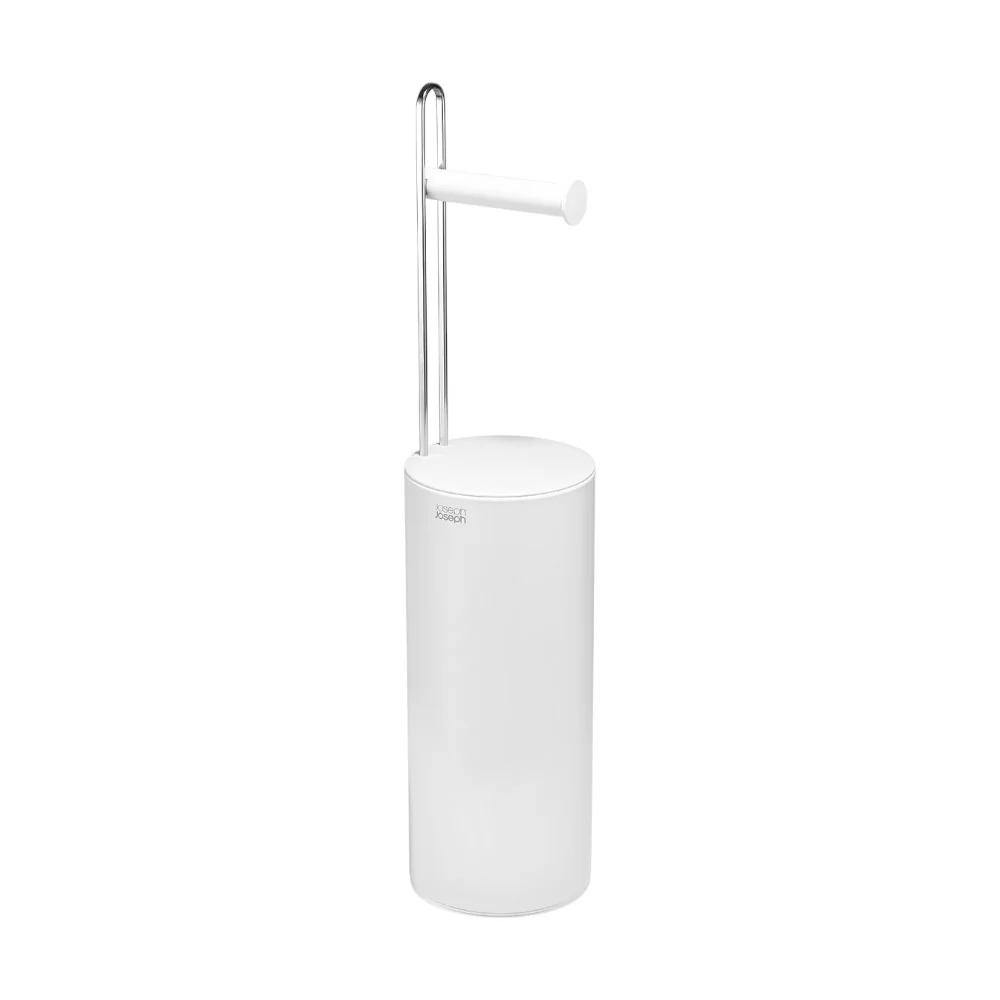 מעמד לנייר טואלט עם אחסון פנימי EasyStore לבן