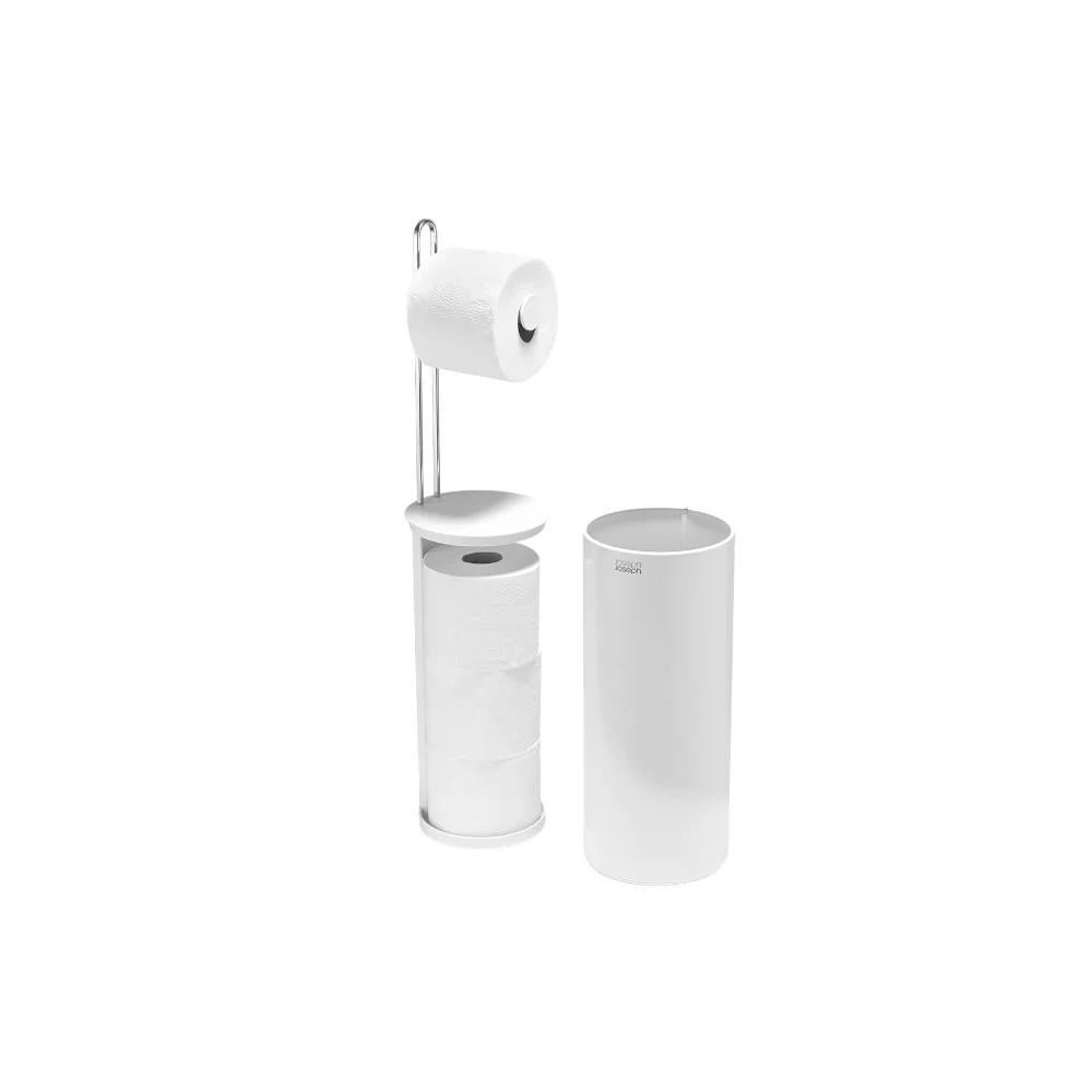 מעמד לנייר טואלט עם אחסון פנימי EasyStore לבן - Image 7